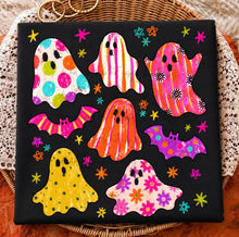 Load image into Gallery viewer, Bright Colorful Flying Ghost Collage DTF TRANSFER TUESDAY
