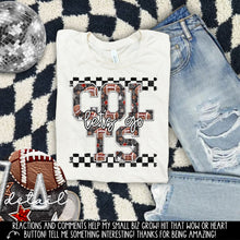 Load image into Gallery viewer, Let’s Go Football Faux Embroidery Checkered Mascots DROPDOWN TRANSFER CAP 24

