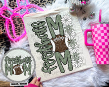 Load image into Gallery viewer, Floral Football Mom With Pocket DROPDOWN TRANSFER CAP JUNE
