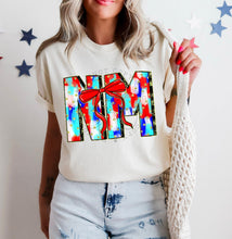 Load image into Gallery viewer, RWB Brushstroke Bow States (all 50 states available) TRANSFER CST MAY
