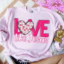 Load image into Gallery viewer, Love Like Jesus Pink Checkered Heart  TRANSFER CSD
