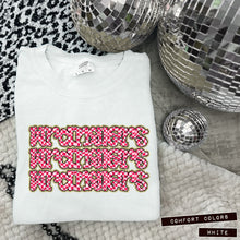 Load image into Gallery viewer, Pink Checker Gold Glitter Mascot Dropdown TRANSFER CAP APR
