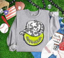 Load image into Gallery viewer, Play Ball Happy Face Hat Softball DROPDOWN TRANSFER BIA
