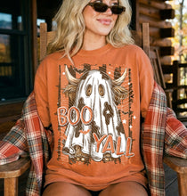 Load image into Gallery viewer, Boo Y’all Ghost Cow Stripes TRANSFER AGCM AUG 26

