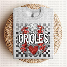 Load image into Gallery viewer, Baseball Mascots Faux Embroidery Checkered Sequin DROP DOWN TRANSFER ECHT 24
