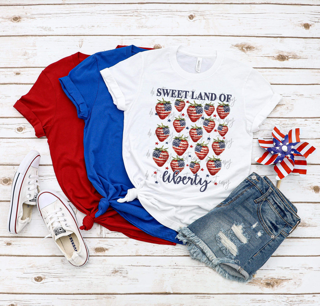 Sweet Land Of Liberty Strawberries TRANSFER