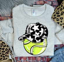 Load image into Gallery viewer, Play Ball Tennis Happy Face Hat DROPDOWN TRANSFER BIA
