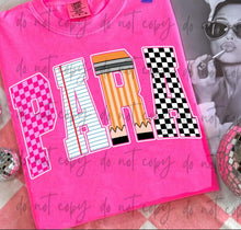 Load image into Gallery viewer, Pink BW Checker Pencil Arch B2S Grades ET DROPDOWN TRANSFER
