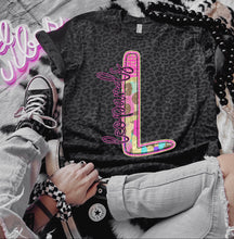 Load image into Gallery viewer, Rainbow Leopard Single Letter Mascot Dropdown TRANSFER CAP APR
