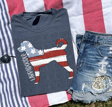 Load image into Gallery viewer, Patriotic Dog Designs White Text SWD MAY DROPDOWN TRANSFER
