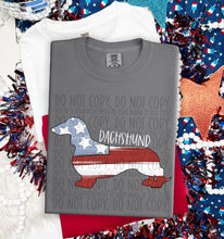 Load image into Gallery viewer, Patriotic Dog Designs White Text SWD MAY DROPDOWN TRANSFER
