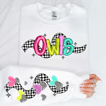 Load image into Gallery viewer, Bright Checkered Mascot With Sleeve Option DTF TRANSFER CSD
