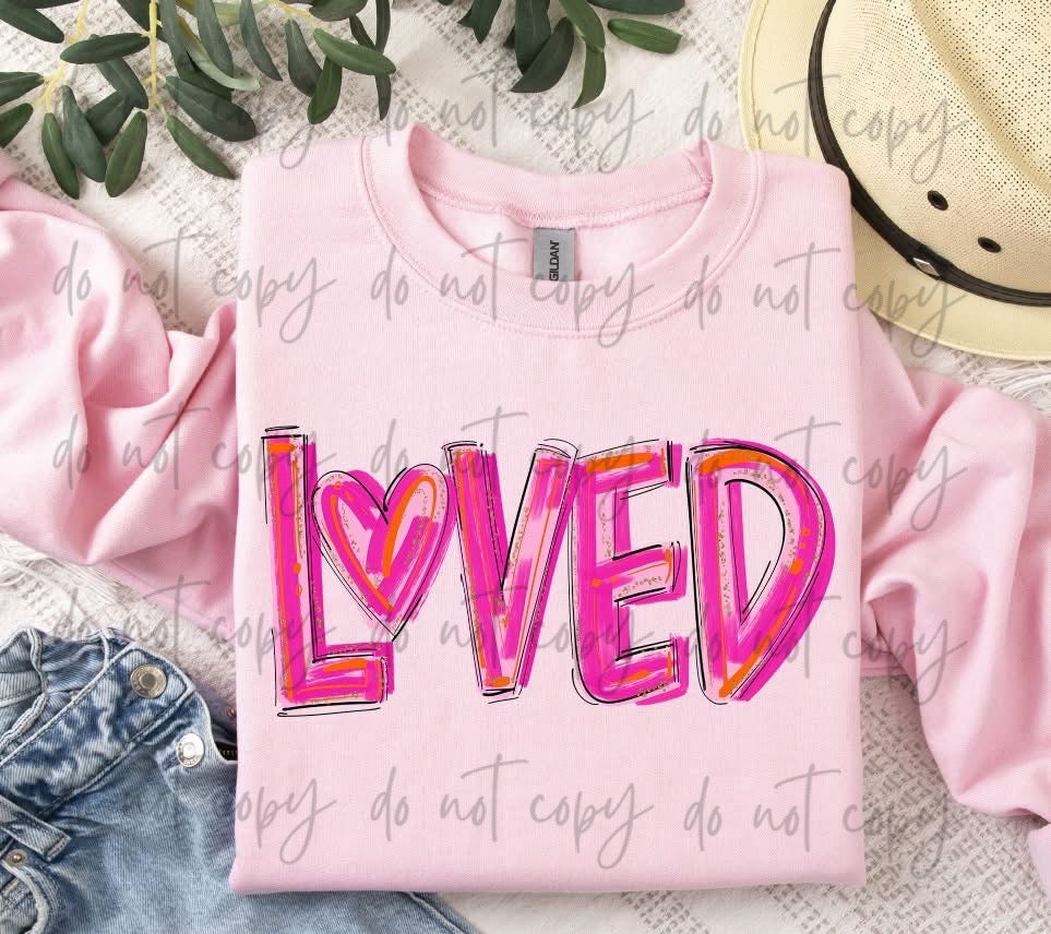Loved Pink Cheery TRANSFER BIA