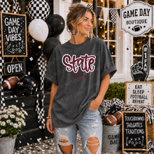 Load image into Gallery viewer, Distressed Script Football Mascot DROPDOWN TRANSFER TCC SEP DROP 26
