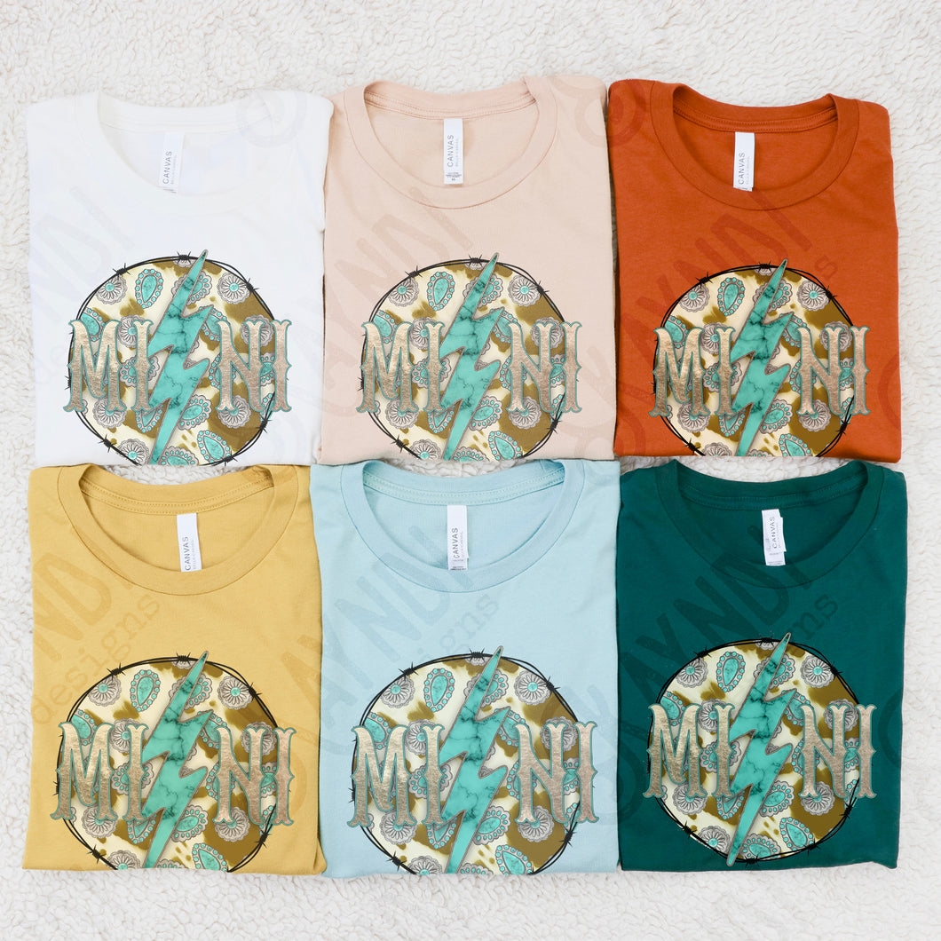 Mini Tan Teal Bolt TRANSFER KAYNDI