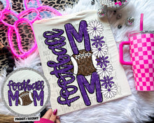 Load image into Gallery viewer, Floral Football Mom With Pocket DROPDOWN TRANSFER CAP JUNE
