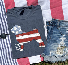 Load image into Gallery viewer, Patriotic Dog Designs White Text SWD MAY DROPDOWN TRANSFER
