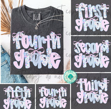 Load image into Gallery viewer, Pink Floral Plaid Bow B2S Grades DROPDOWN TRANSFER
