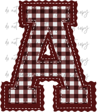 Load image into Gallery viewer, Letterman Stitch Alpha Customized DROPDOWN DTF TRANSFER BIA 26
