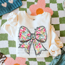 Load image into Gallery viewer, She Is Title Floral Bow DROPDOWN TRANSFER SWD MAR
