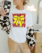 Load image into Gallery viewer, Glitter Names Softball Bow Stacked TRANSFER CAP FEB
