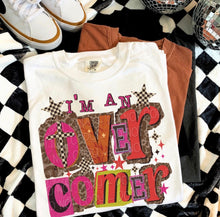 Load image into Gallery viewer, I’m An Overcomer Leopard Checker Block Letters TRANSFER DWD NOV 25
