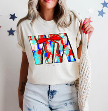 Load image into Gallery viewer, RWB Brushstroke Bow States (all 50 states available) TRANSFER CST MAY
