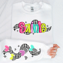 Load image into Gallery viewer, Bright Checkered Mascot With Sleeve Option DTF TRANSFER CSD
