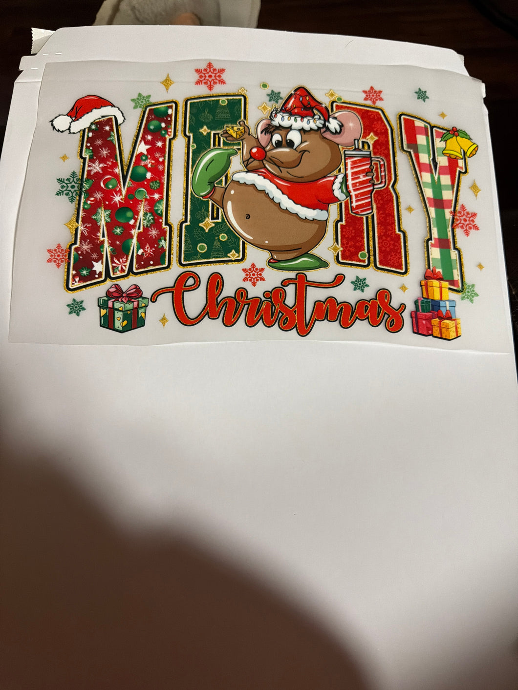 Merry Christmas Mouse RTS DTF TRANSFER