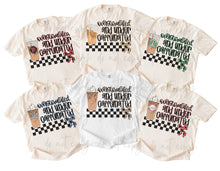 Load image into Gallery viewer, Overstimulated And Under Caffeinated Checker DROPDOWN TRANSFER HOOPLA MAR 26
