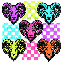 Load image into Gallery viewer, Neon Check Distressed Mascots TRANSFER CYBER JUNE 26
