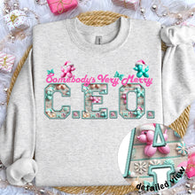 Load image into Gallery viewer, Somebody’s Very Merry Title Faux Embroidery (DROPDOWN) TRANSFER
