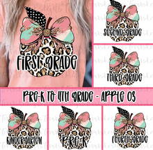 Load image into Gallery viewer, Leopard Apple Polka Dot Bow B2S Alpha Grades DROPDOWN TRANSFER
