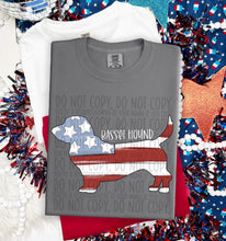 Load image into Gallery viewer, Patriotic Dog Designs White Text SWD MAY DROPDOWN TRANSFER

