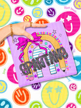 Load image into Gallery viewer, Rainbow Crayon Pink Bow School Mascots DROPDOWN TRANSFER CAP JUNE 26
