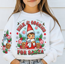 Load image into Gallery viewer, Milk &amp; Cookies For Santa Girl Elf SLEEVE OPTION TRANSFER GRAVITEE

