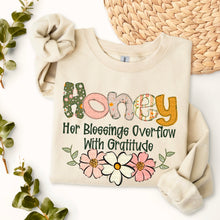 Load image into Gallery viewer, Her Blessings Overflow With Gratitude Names DROPDOWN TRANSFER SDD JAN
