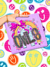 Load image into Gallery viewer, Rainbow Crayon Pink Bow School Mascots DROPDOWN TRANSFER CAP JUNE 26
