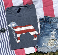 Load image into Gallery viewer, Patriotic Dog Designs White Text SWD MAY DROPDOWN TRANSFER
