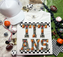 Load image into Gallery viewer, Basketball Faux Embroidery Checkered Mascots DROPDOWN TRANSFER CAP
