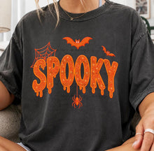 Load image into Gallery viewer, Orange Spooky Faux Embroidery  DTF TRANSFER TUESDAY
