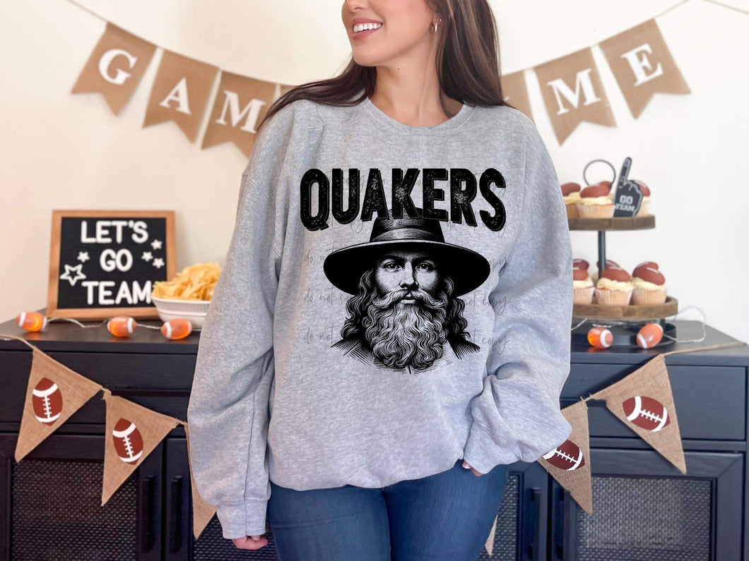 Quakers BW Mascot TRANSFER