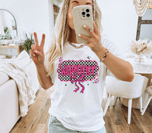 Load image into Gallery viewer, Pink Checkered Mascot Bow Dropdown TRANSFER CAP FEB
