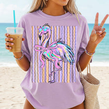 Load image into Gallery viewer, Flamingo With Bow Stripes TRANSFER AGCM APR 26

