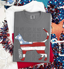 Load image into Gallery viewer, Patriotic Dog Designs White Text SWD MAY DROPDOWN TRANSFER
