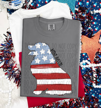 Load image into Gallery viewer, Patriotic Dog Designs Black Text SWD MAY DROPDOWN TRANSFER
