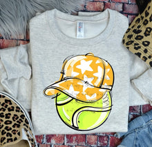 Load image into Gallery viewer, Play Ball Tennis Happy Face Hat DROPDOWN TRANSFER BIA
