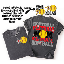 Load image into Gallery viewer, Softball Mom Customizable DROPDOWN With Pocket TRANSFER SDD AUGUST
