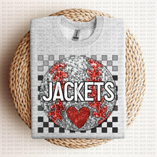 Load image into Gallery viewer, Baseball Mascots Faux Embroidery Checkered Sequin DROP DOWN TRANSFER ECHT 24
