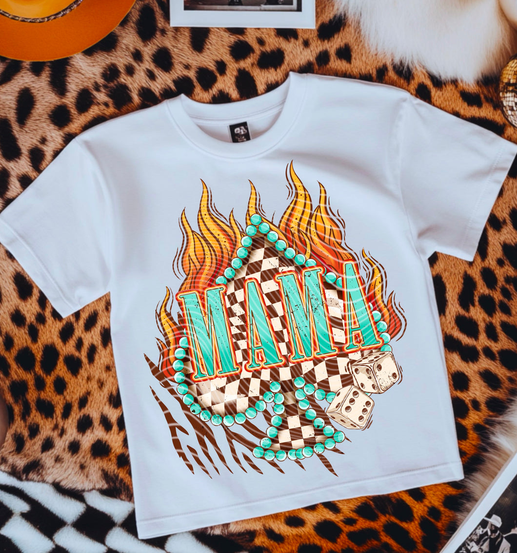 Mama Spade Checker Turquoise TRANSFER AGCM MAY 25